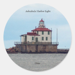 Ashtabula Harbor Light-dekalett Runt Klistermärke