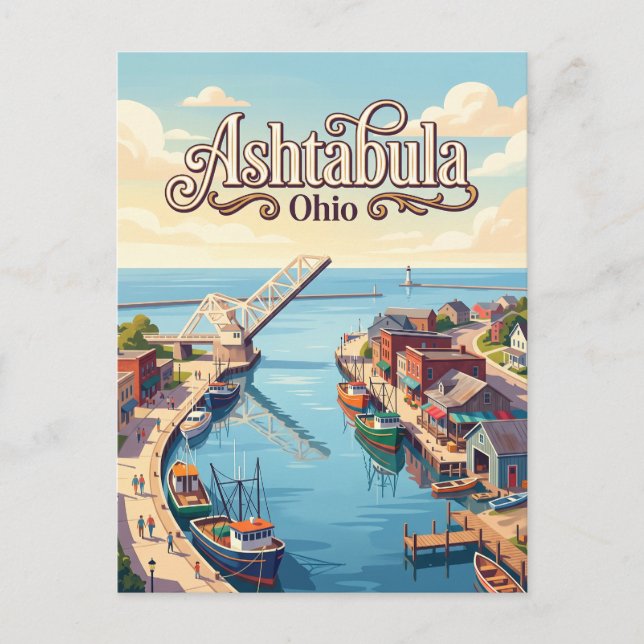 Ashtabula, Ohio Vykort (Framsida)