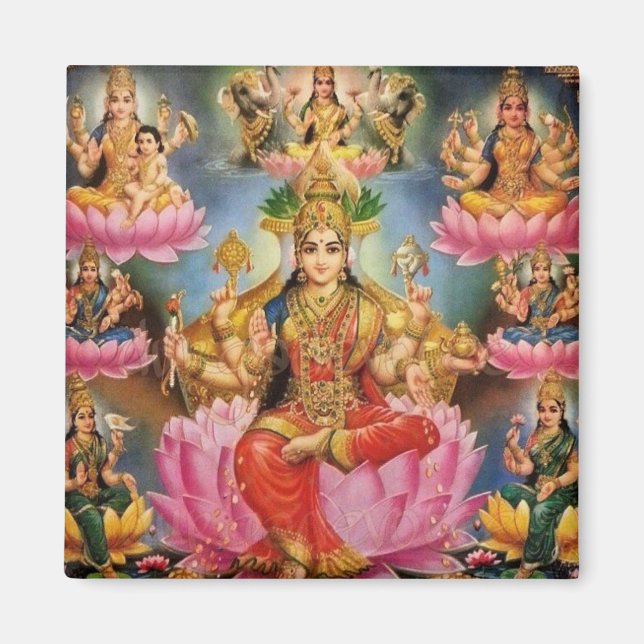 Ashtalakshmi - Åtta former av Lakshmi Magnet (Framsidan)