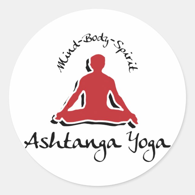 Ashtanga Yoga Runt Klistermärke (Framsida)