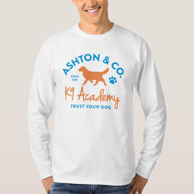 Ashton & Co. K9 Academy 2c Logo Långärmad T Shirt (Framsida)