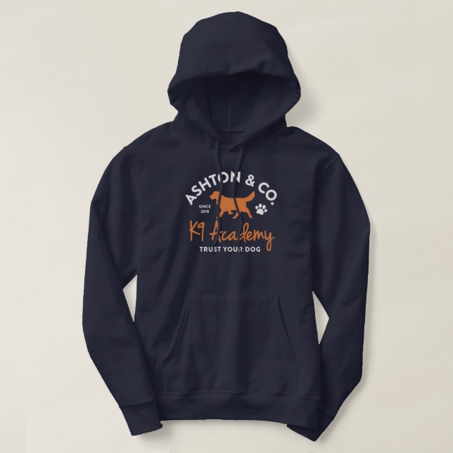 Ashton & Co. K9 Academy 2c Mörk  Hoodie (Design framsida)