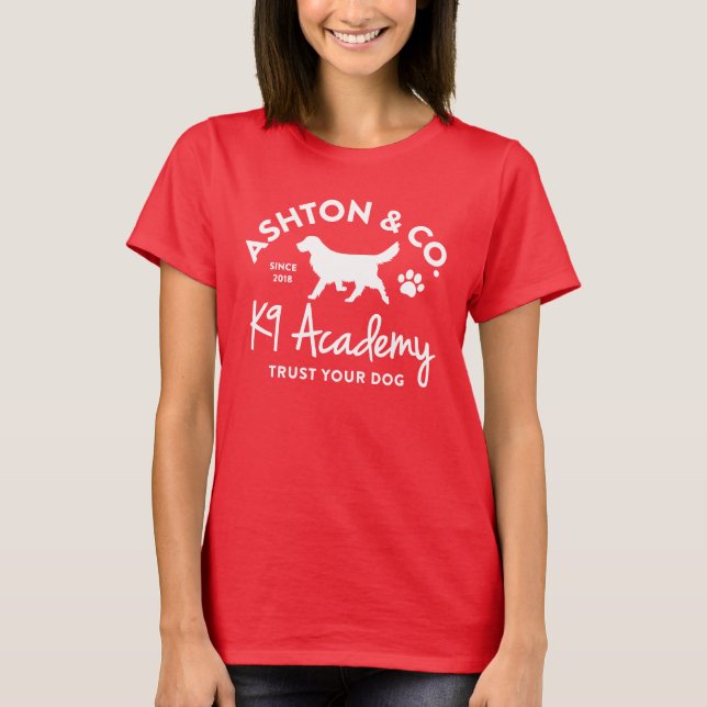 Ashton & Co. K9 Academy Damlogotyp i enfärg T Shirt (Framsida)