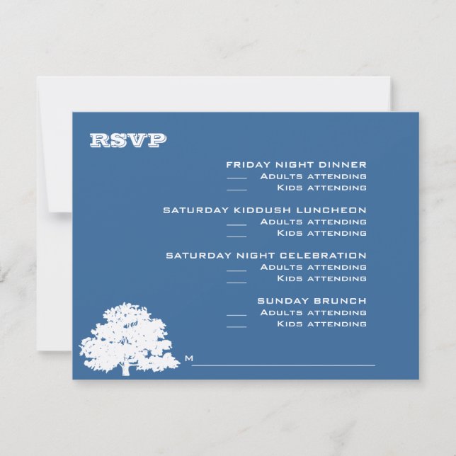 Ashton Träd Bar Mitzvah Bröllop RSVP OSA Kort (Framsida)