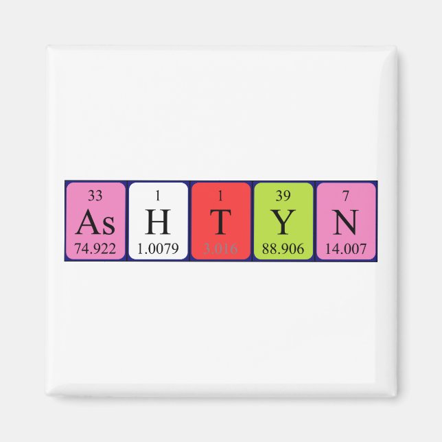 Ashtyn periodisk bord namn magnet (Framsidan)