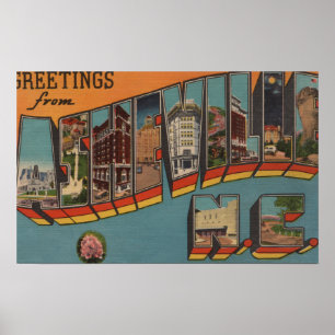 Ashville North Carolina - stora brevplatser Poster