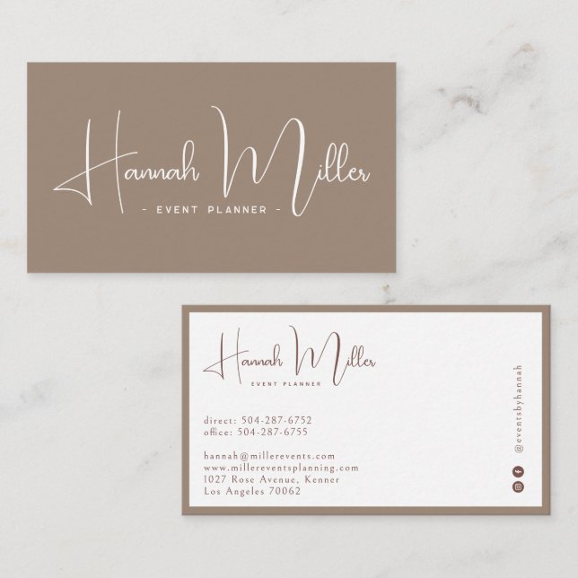 Ashwood | Minimalistisk modern Elegant Visitkort (Fram/baksida)