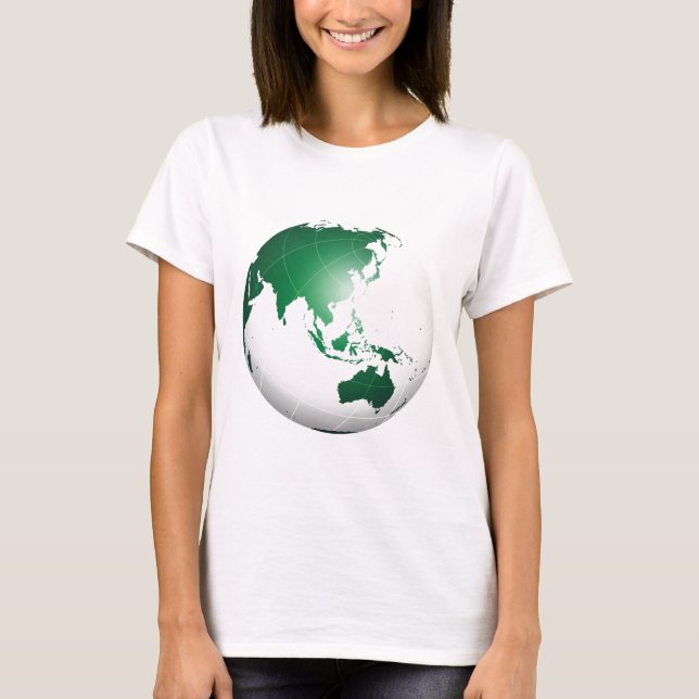 Asia Australia Oceania Grönt Globe Tröja (Framsida)