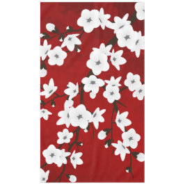 Asia Blommigt White Cherry Blommar Red