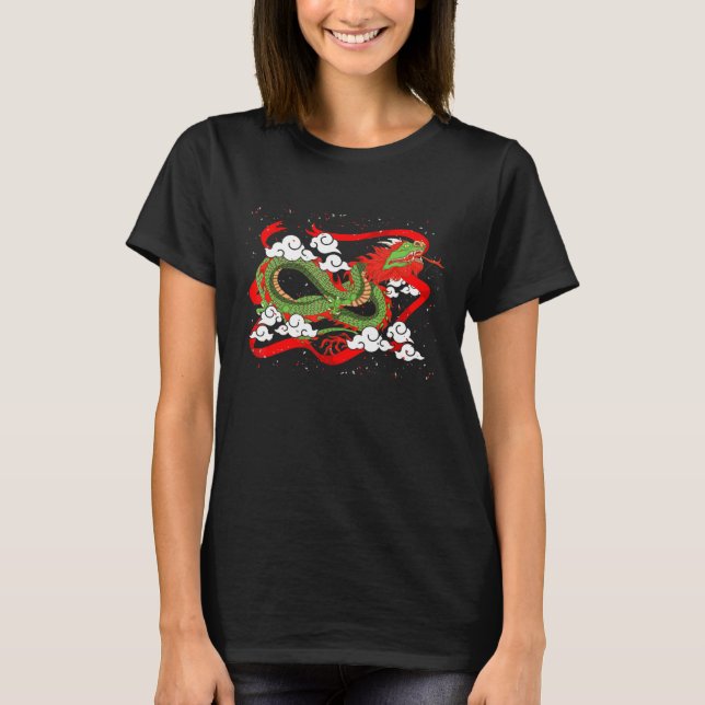 Asia Chinese Culture Animal Fantasy Creati Mythi T Shirt (Framsida)