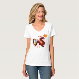 asia dragon color luck balances heart t shirt