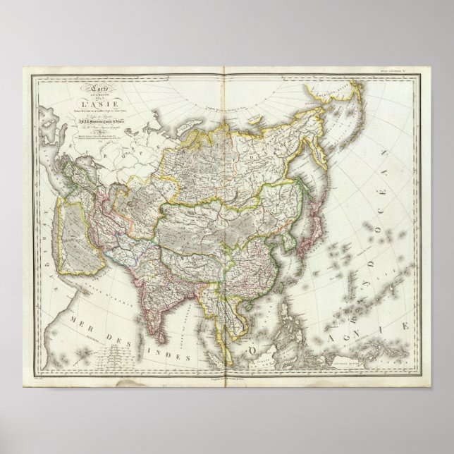 Asia Engraved Karta Poster (Framsidan)