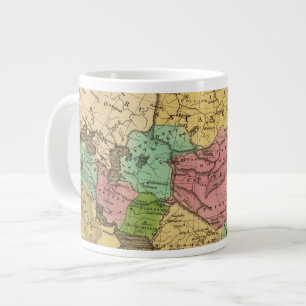 Asia Hand Färgad Atlas Karta 2 Jumbo Mugg