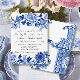 Asia Influence Chinoiserie Blommigt Födelsedagsfes Inbjudningar