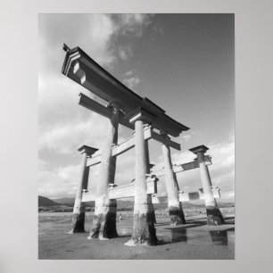 Asia, Japan, Miyajima. The Torri Gate. Poster