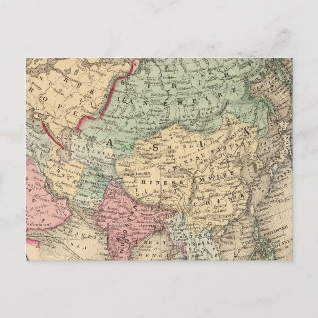 Asia Karta av Mitchell Vykort (Framsida)