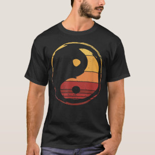 Asia Kawaii Asian Japanska Yin och Yang Retro T Shirt