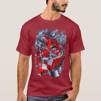 Asia Lotus Flower Koi Japan Temple Geisha T Shirt