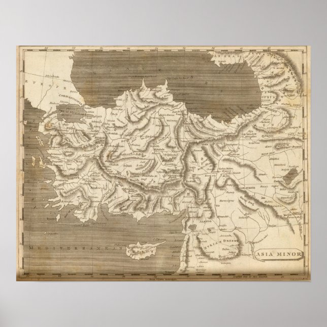 Asia Minor Karta av Arrowsmith Poster (Framsidan)