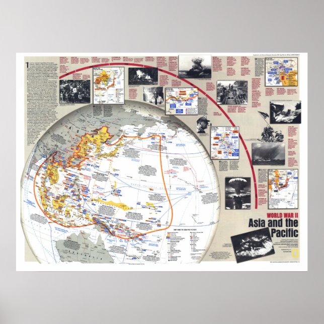 "Asia Pacific: 1937/45 - KARTA för världskrig II… Poster (Framsidan)