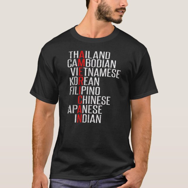 Asian American Pride We Are All Americans  T Shirt (Framsida)