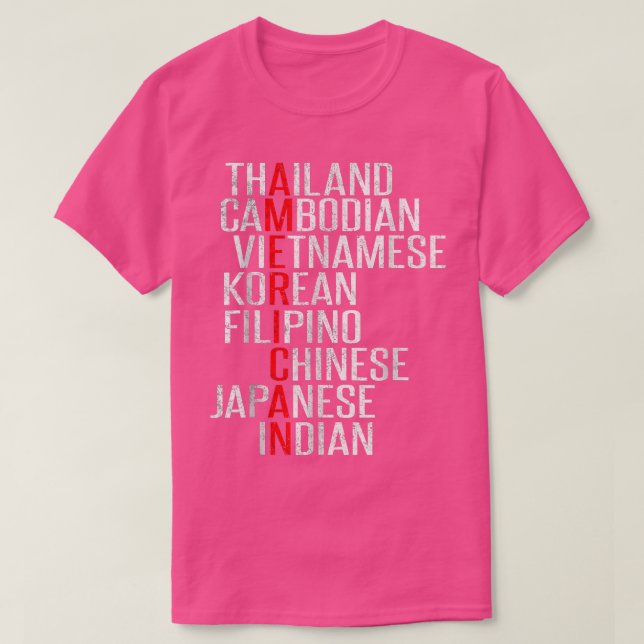 Asian American Pride We Are All Americans  T Shirt (Design framsida)