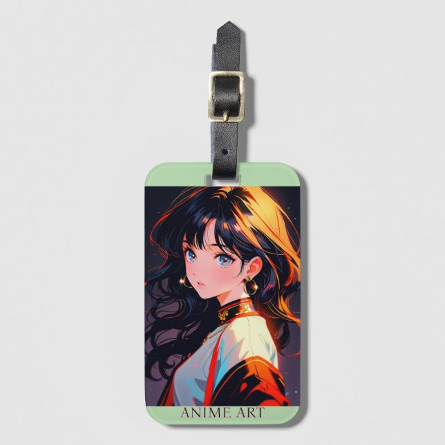 Asian anime cute girl design bagagebricka (Framsida vertikal)