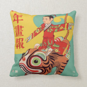 Asian Art Samurai Tiger Reversible Loely Dam Kudde