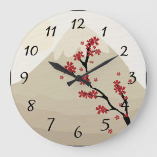 Asian Art Wall Clock Stor Klocka