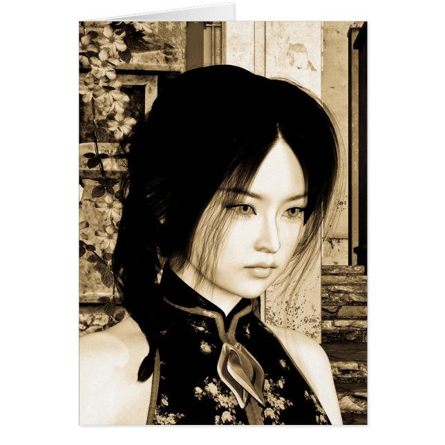 Asian Beauty Hälsningskort (Framsidan)