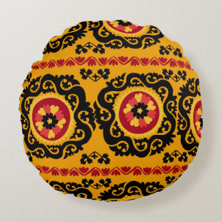 Asian Carpet Suzanne: Traditional Embroidery Rund Kudde