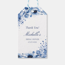 Asian Chinoiserie Light Blue Blommigt Bridgerton Presentetikett