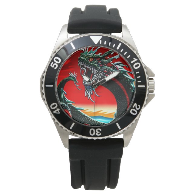 ASIAN DRAGON DEKORATIV KUDDE ARMBANDSUR (Framsida)