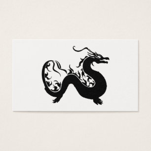 Asian Dragon Silhouette Visitkort