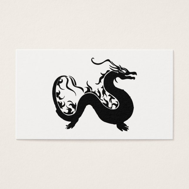 Asian Dragon Silhouette Visitkort (Framsidan)