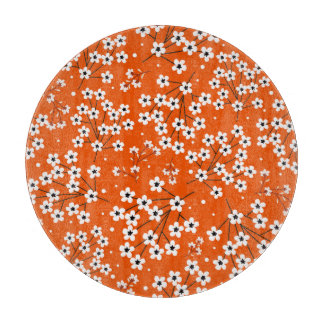 Asian Elegance: Red Blommigt Seamless Print