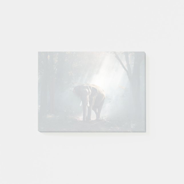 Asian Elephant in a Sunlit Forest Clearing Post-it Block (Framsida)