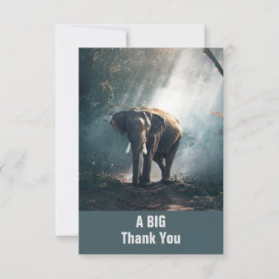 Asian Elephant in a Sunlit Forest Tack Kort
