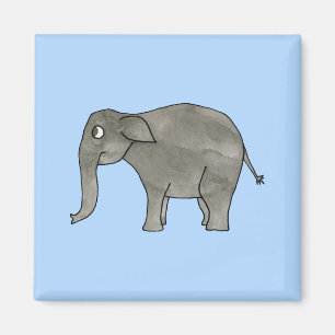 Asian Elephant, ljusblå. Magnet