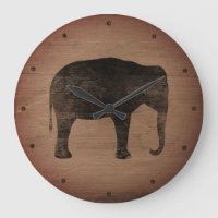 Asian Elephant Silhouette Rustic Stil