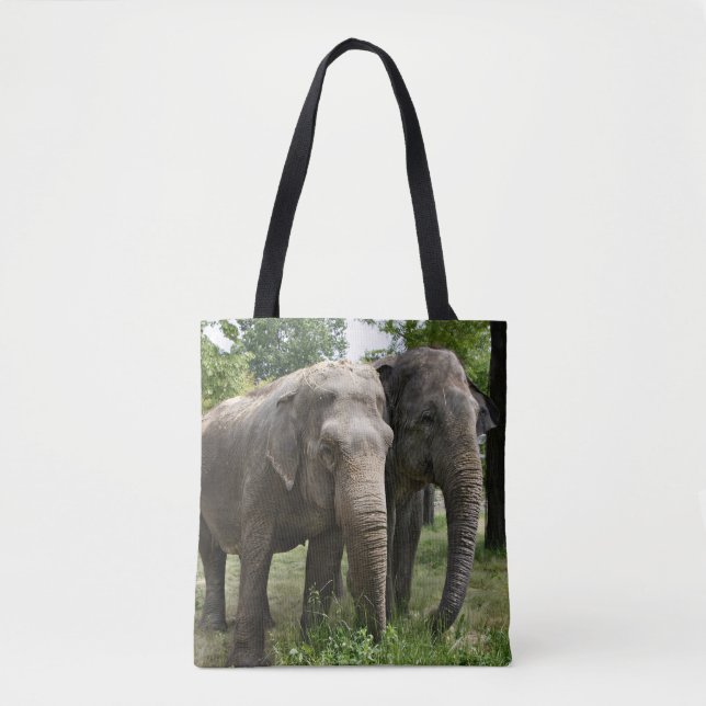 Asian Elephants Side by Side Tygkasse (Framsida)