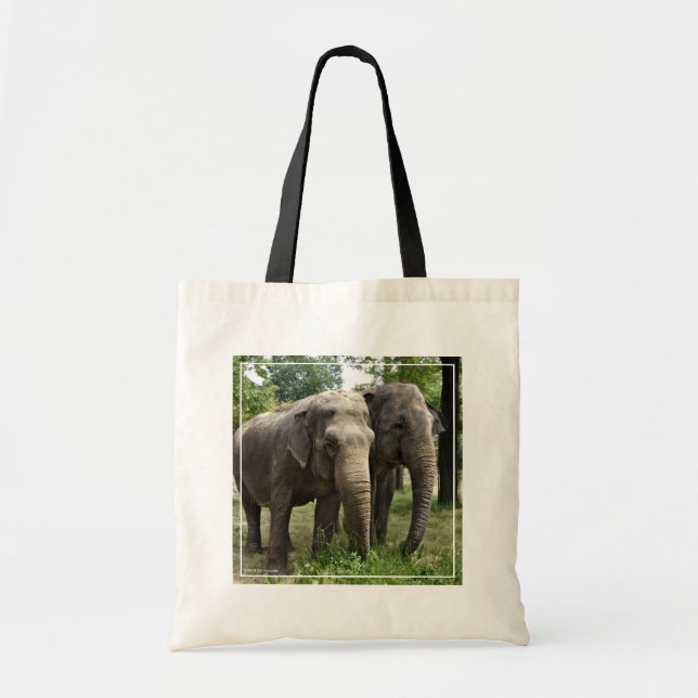 Asian Elephants Side by Side Tygkasse (Framsidan)