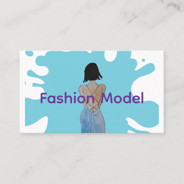 Asian Fashionista with Bob  Visitkort (Framsida)