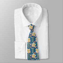 Asian Food Illustration Men’s Tie with Noodles Slips