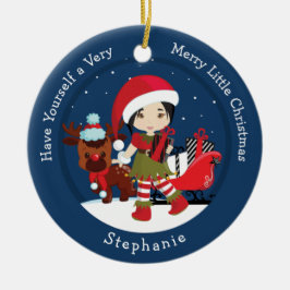 Asian Girl Elf Julgransprydnad Keramik