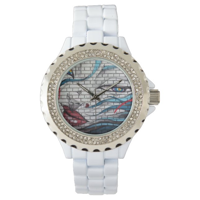 Asian Girl Graffiti Armbandsur (Framsida)