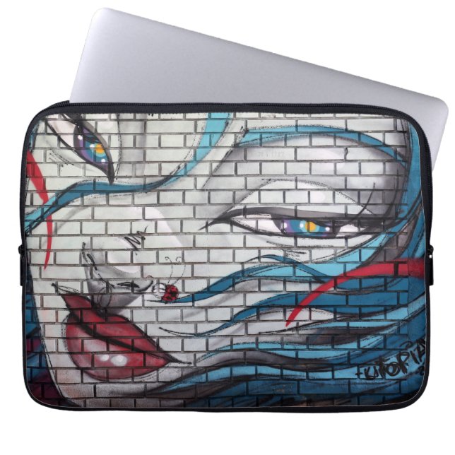 Asian Girl Graffiti Laptop Fodral (Framsidan)