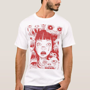 Asian Girl Manga Stil Illustration T-Shirt