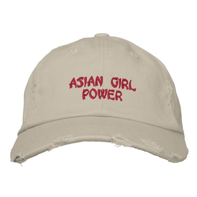 Asian Girl Power Broderad Keps (Framsida)