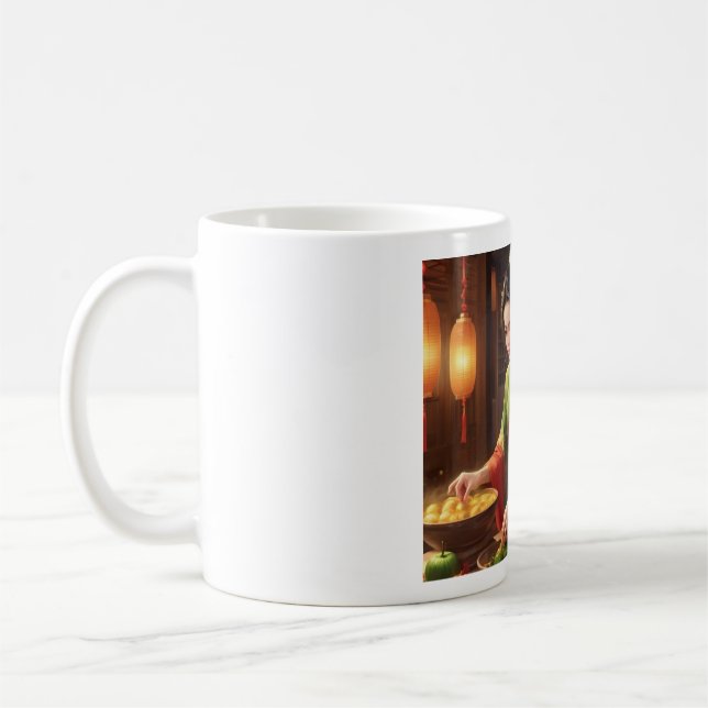 (Asian Girl V) Classic Mug, 11 oz Kaffemugg (Vänster)